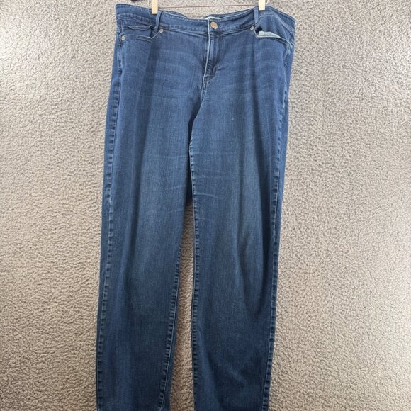 J Jill Slim Boyfriend Straight-Leg Denim Jeans Size 16 Blue - Picture 1 of 6